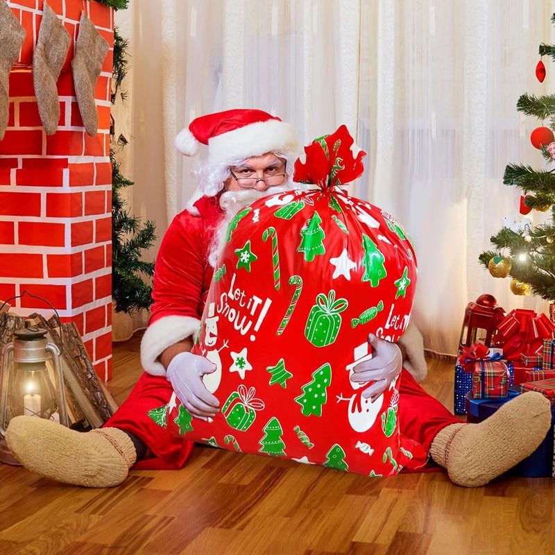 ZMCINER 8 PCS Large Christmas Gift Bags Jumbo Gift Bag Oversized Size 44” X 36” for Xmas Parties Giving, Oversize Xmas Gifts, Heavy Duty Bags, Christmas Goodie Large Bags - Image 5